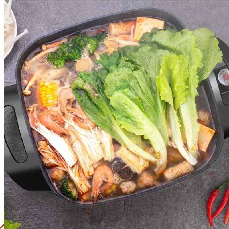 Padella Piastra Elettrica 1500W Antiaderente 30x30cm Pizza Paella Grill
