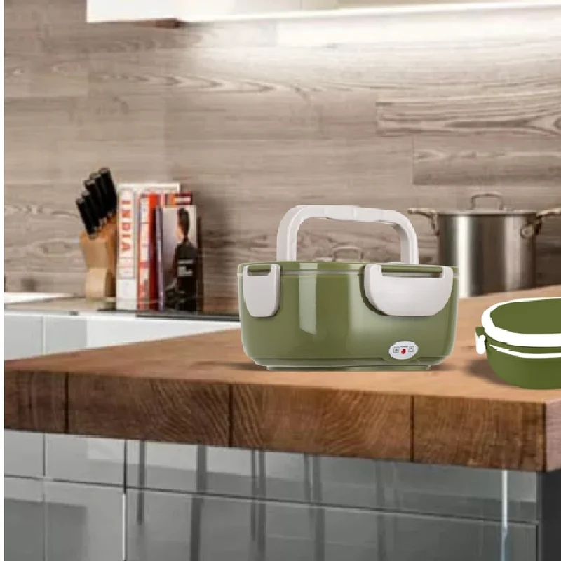 Scaldavivande Porta Pranzo Termico Elettrico Ricaricabile Portatile Verde