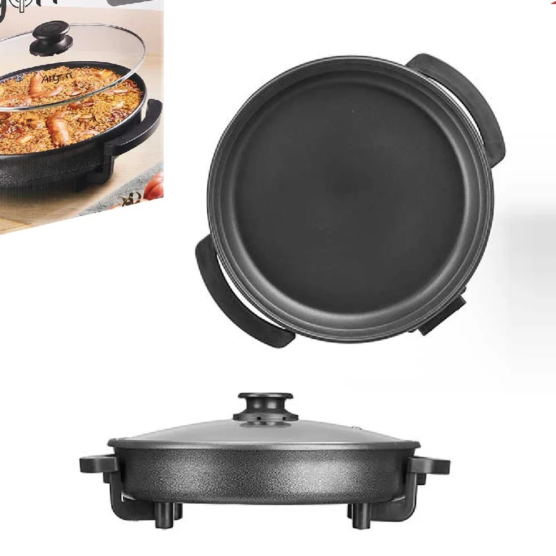 Padella Piastra Elettrica 1500W Antiaderente 36cm Termostato Pizza Paella Grill