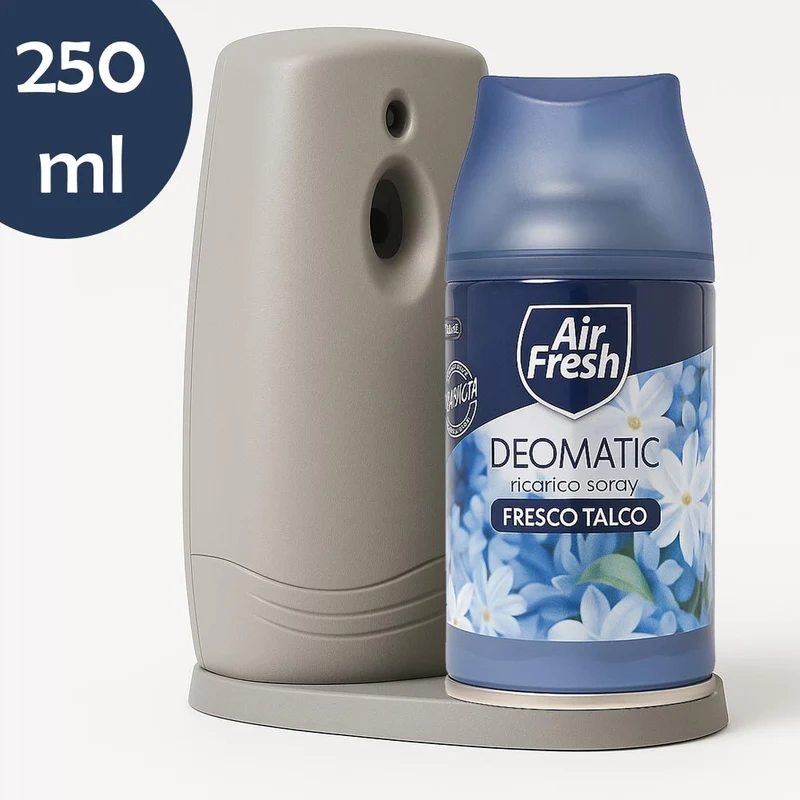 AIR FRESH Deomatic Set 6 x 250 ml Ricarica Spray Profumatore per Ambiente Talco