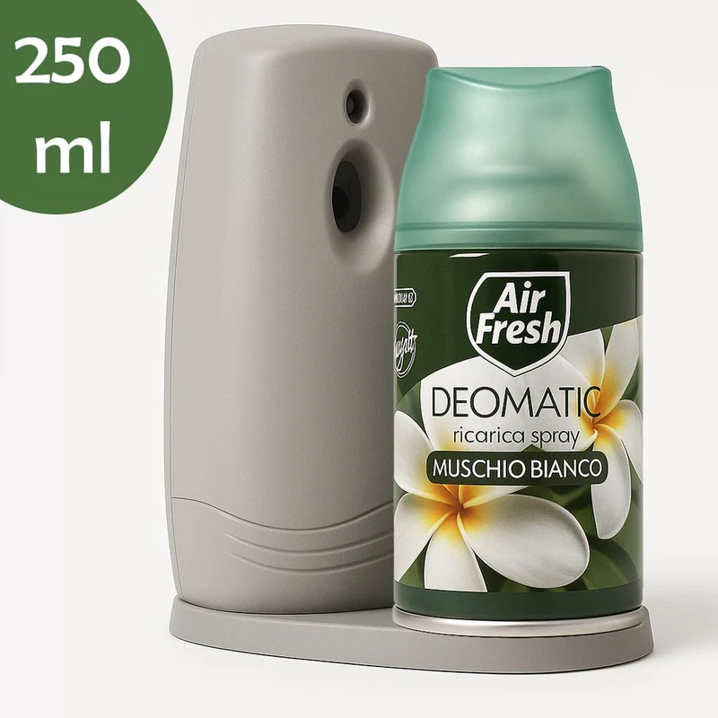 AIR FRESH Deomatic 6 x 250 ml Ricarica Spray Profumatore Ambiente Muschio Bianco