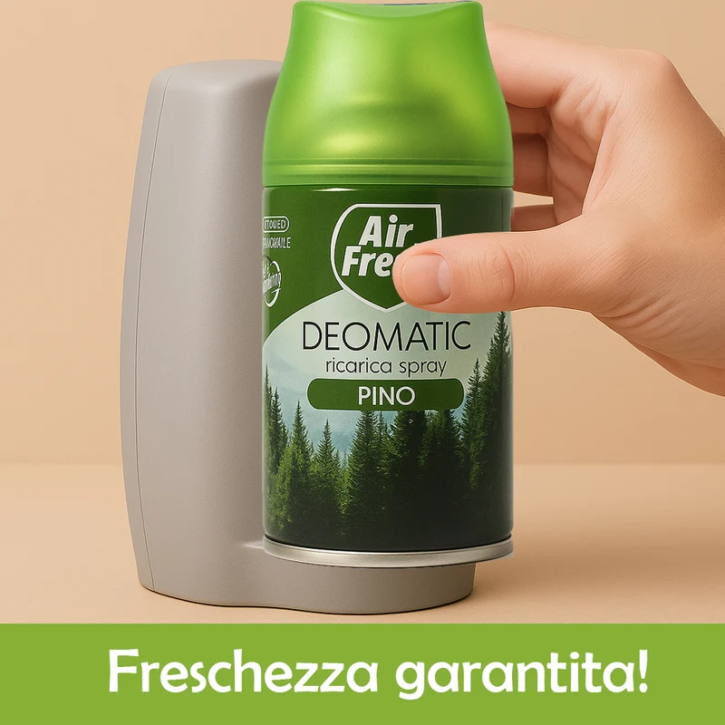 AIR FRESH Deomatic Set 6 x 250 ml Ricarica Spray Profumatore per Ambiente Pino