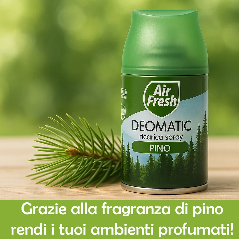 AIR FRESH Deomatic Set 6 x 250 ml Ricarica Spray Profumatore per Ambiente Pino