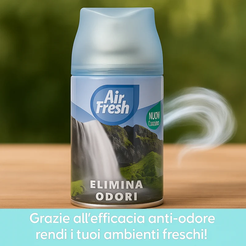 AIR FRESH Deomatic Set 6x250ml Ricarica Spray Profumatore Ambiente Elimina Odori