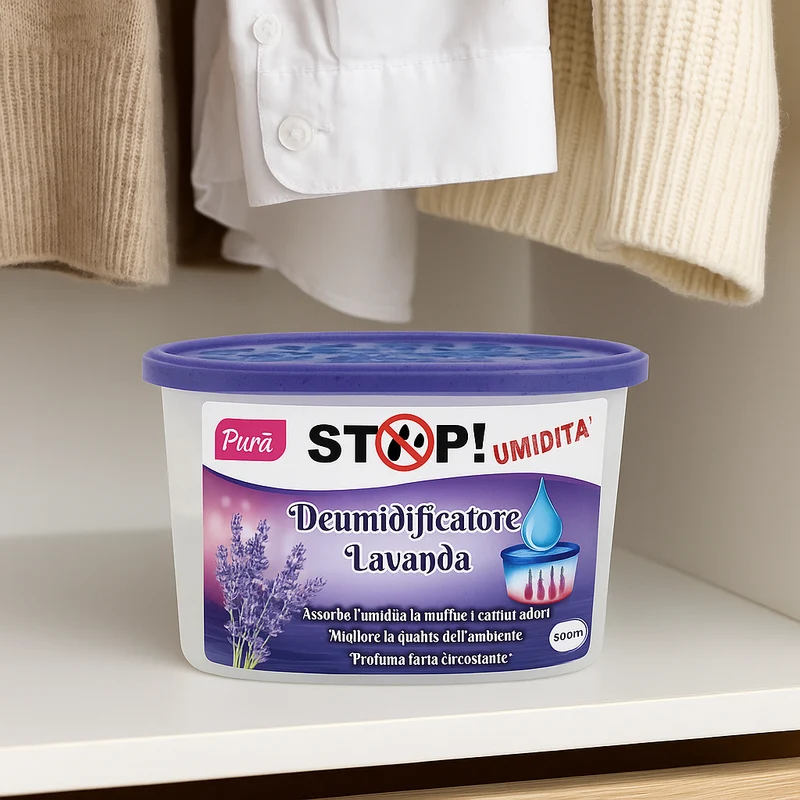6pezzi Deumidificatore Casa Portatile 500ml contro Muffa Assorbi Umidità Lavanda