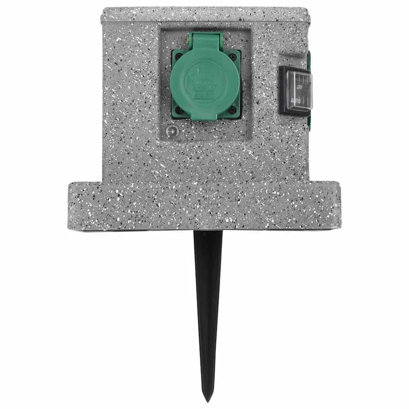 Presa Elettrica da Giardino con Sensore di Luce in Plastica Resistente All'acqua