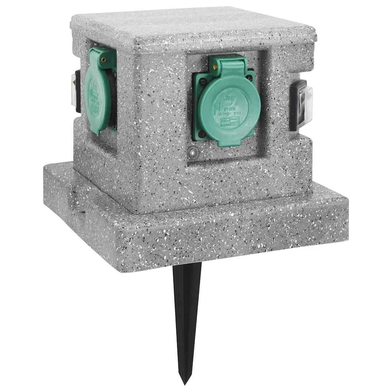 Presa Elettrica da Giardino con Sensore di Luce in Plastica Resistente All'acqua