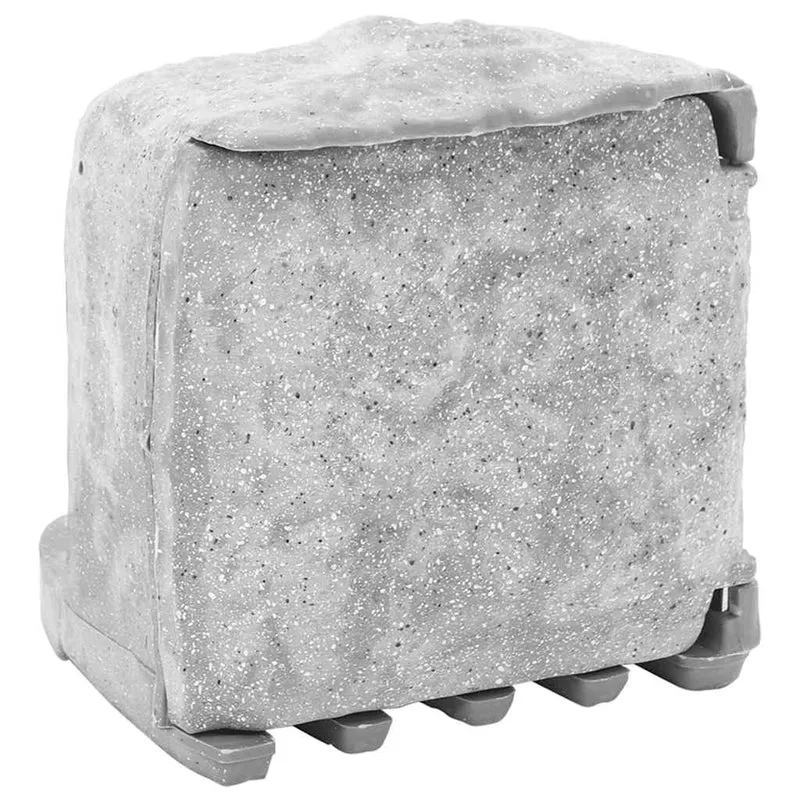 Presa da Esterno con Picchetto a 4 Vie Grigio Design Effetto Pietra Grigio