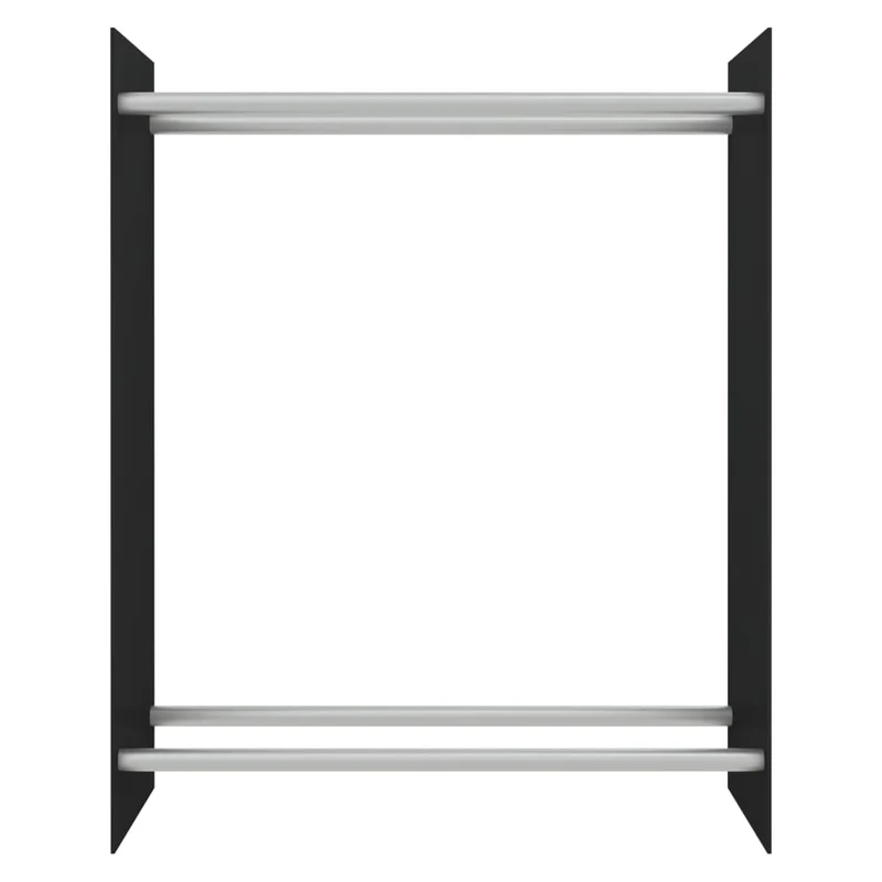 Porta Legna Nero 80x35x100 cm in Vetro Temperato