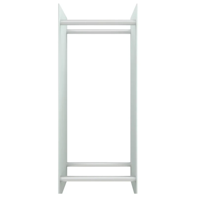 Porta Legna Bianco 40x35x100 cm in Vetro Temperato