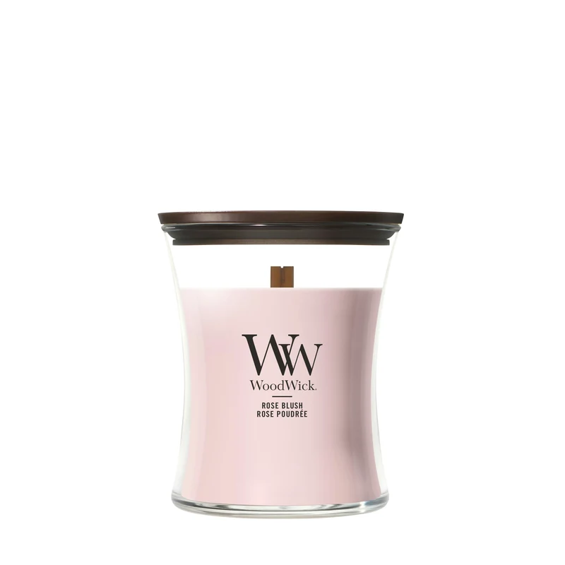 Candela a clessidra grande 275g Rosa Woodwick