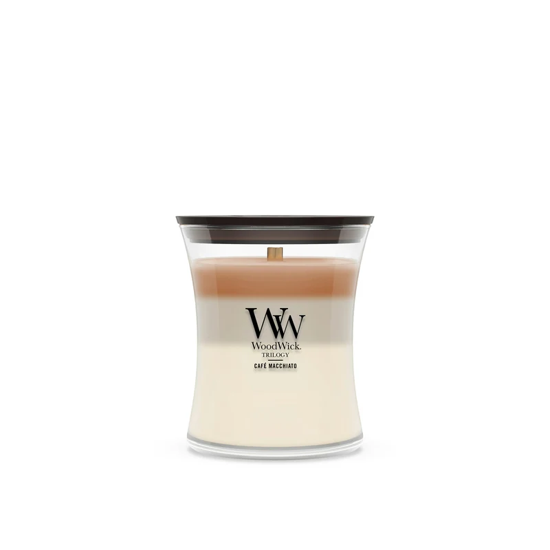 Candela Café Macchiato clessidra media Trilogy 275g Multicolore WoodWick