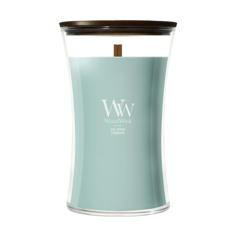 Candela a clessidra grande Sea Spray 609g Blu WoodWick