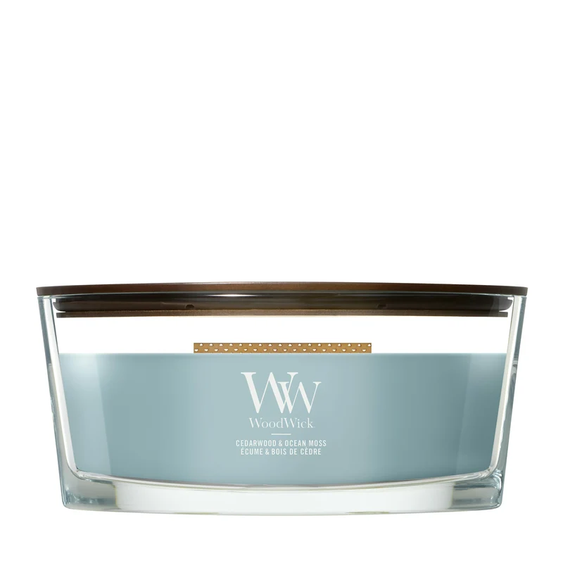 Candela Ellipse Cedarwood & Ocean Moss 453g Blu Woodwick