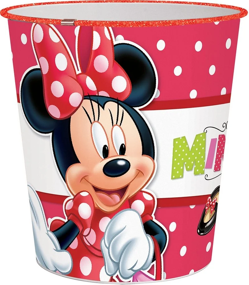 TATAWAY Disney cestino getta carte rosa a pois per bambine con Minnie 5x23 cm