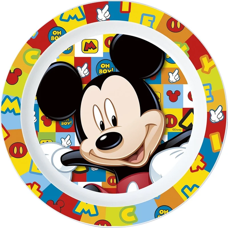 STOR Piatto Piano Originale Disney Mickey Mouse per bambini in plastica
