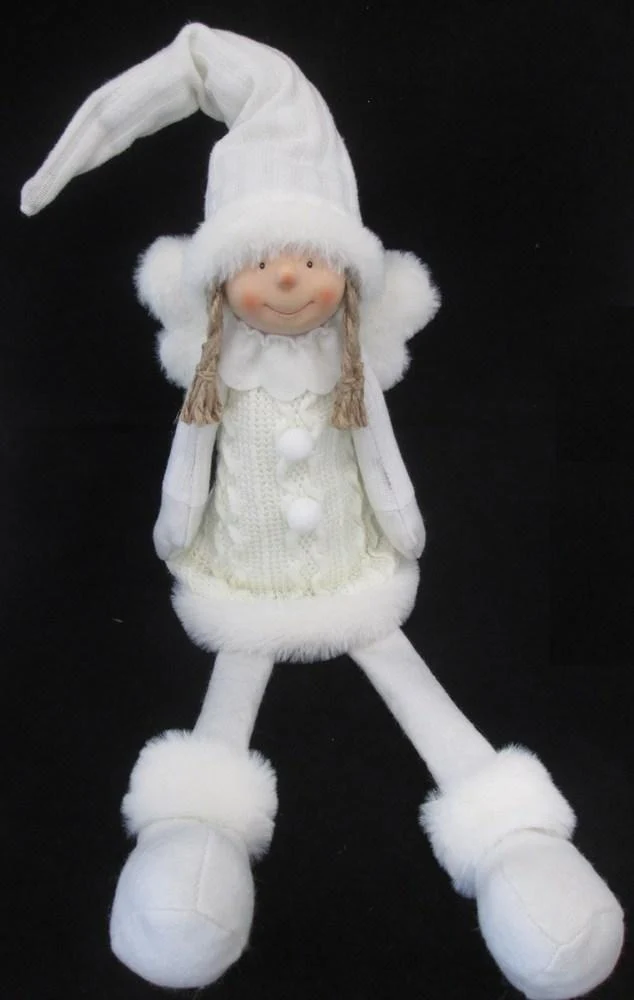 Angelo con Gambe Molli H63CM con Vestino in Lana Bianco
