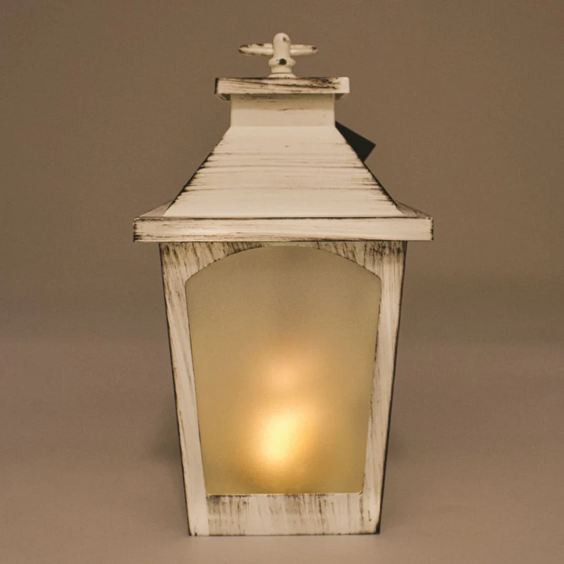 LANTERNA BIANCO ANTICATO H27CM FIAMMA