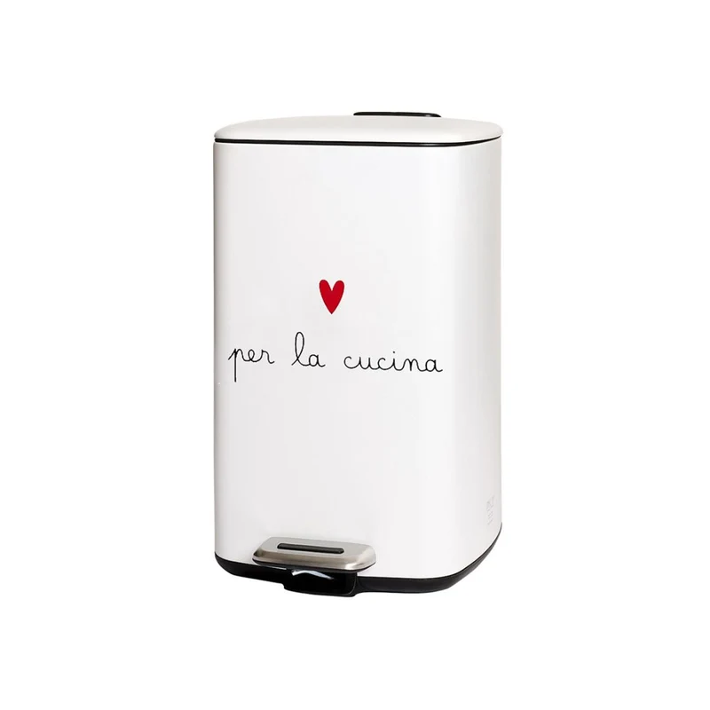 Simple Day - Pattumiera 20L bianca con scritta