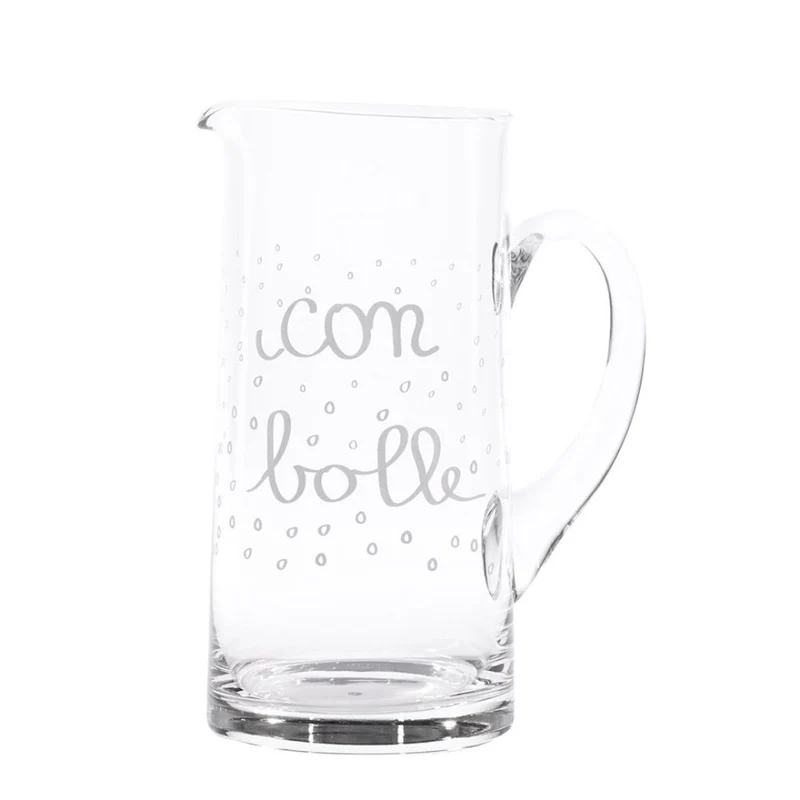 Simple Day - Brocca in vetro soffiato 1,2L con scritta