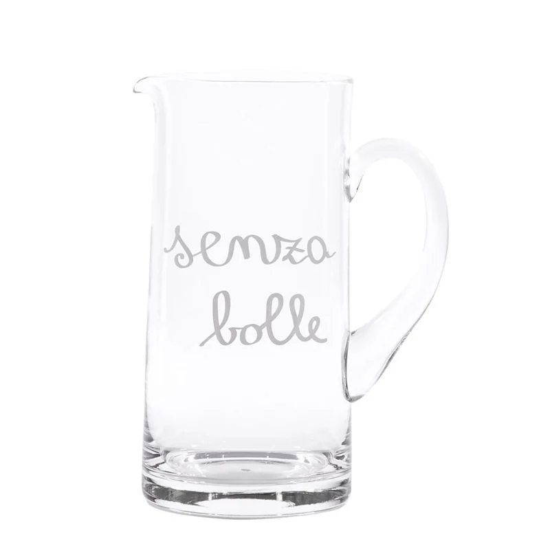 Simple Day - Brocca in vetro soffiato 1,2L con scritta