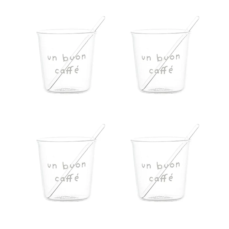 Simple Day - Set 4 bicchierini espresso in vetro borosilicato