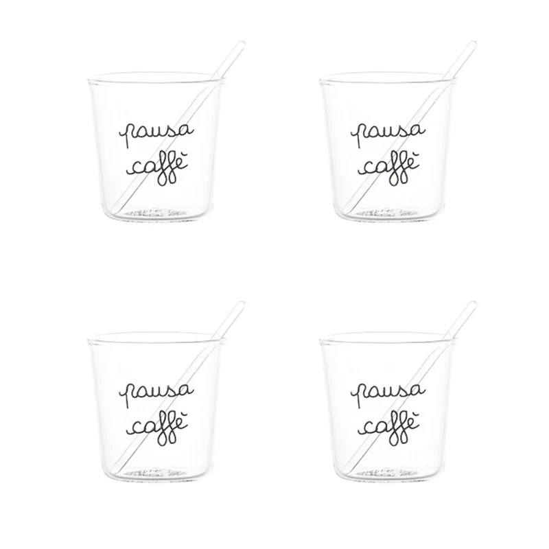 Simple Day - Set 4 bicchierini espresso in vetro borosilicato