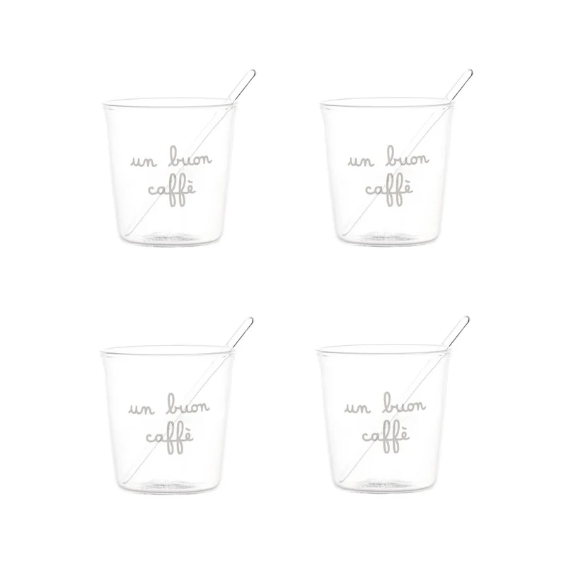 Simple Day - Set 4 bicchierini espresso in vetro borosilicato