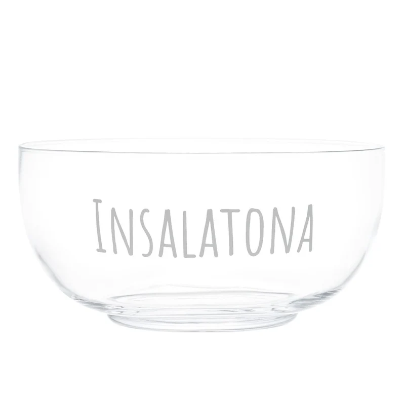 Simple Day- Insalatiera in vetro soffiato con scritta Insalatona