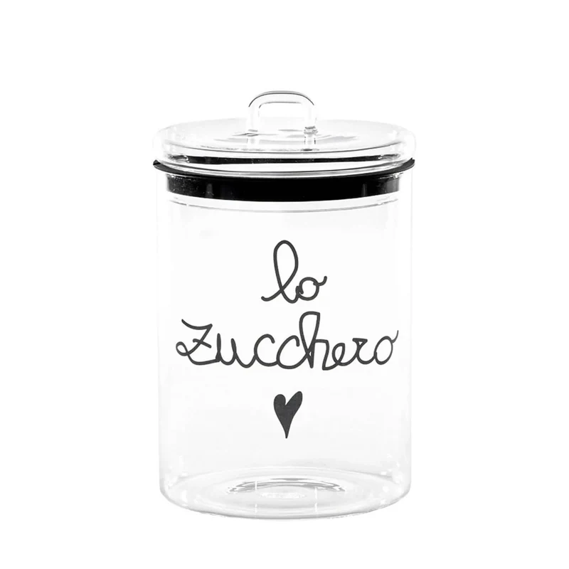 Simple Day - Barattolo in vetro Ø12 cm con decoro