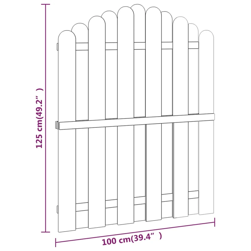 Cancello da Giardino in Legno di Pino Impregnato 100x125 cm
