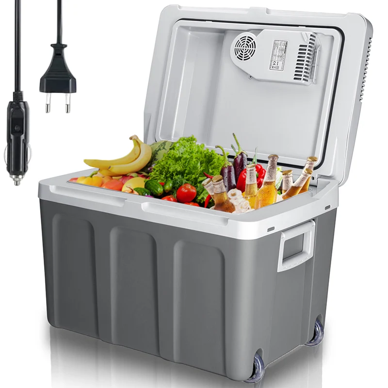 Frigorifero Elettrico Portatile 40L Caldo/Freddo Grigio Spina 230V e 12V Grigio