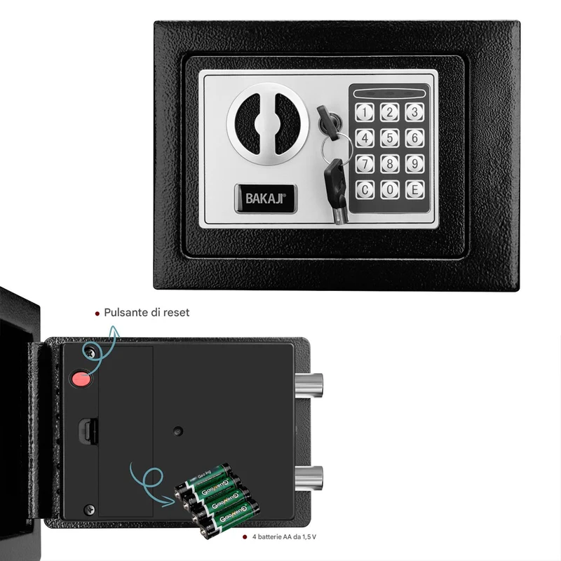 Cassaforte a Muro Numerica Digitale Elettronica 23x17x17cm Sicurezza Casa Hotel