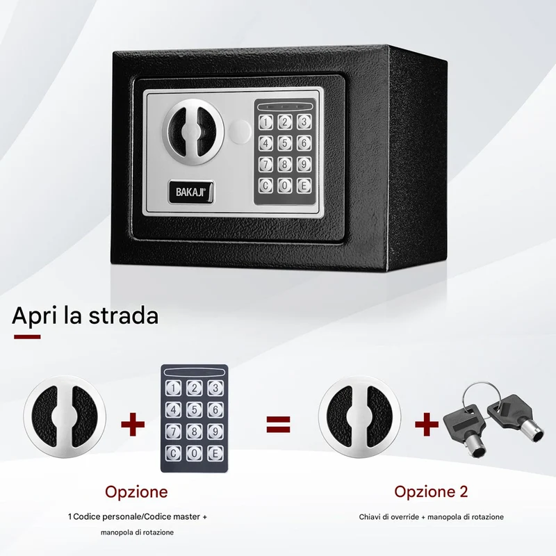 Cassaforte a Muro Numerica Digitale Elettronica 23x17x17cm Sicurezza Casa Hotel
