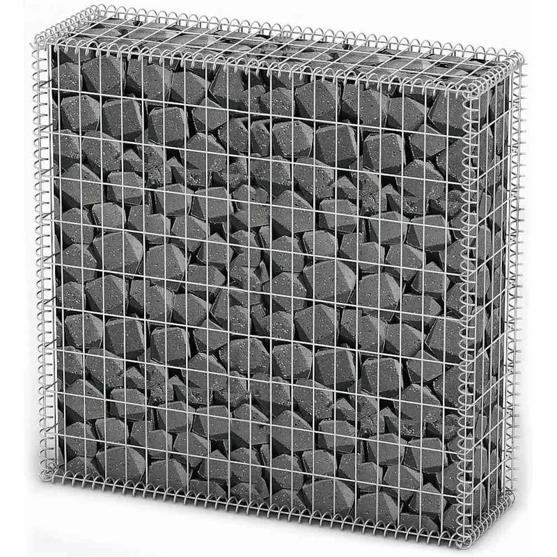 Gabbione in Rete Acciaio Galvanizzato 100x100x30cm Recinzione Orto da Giardino