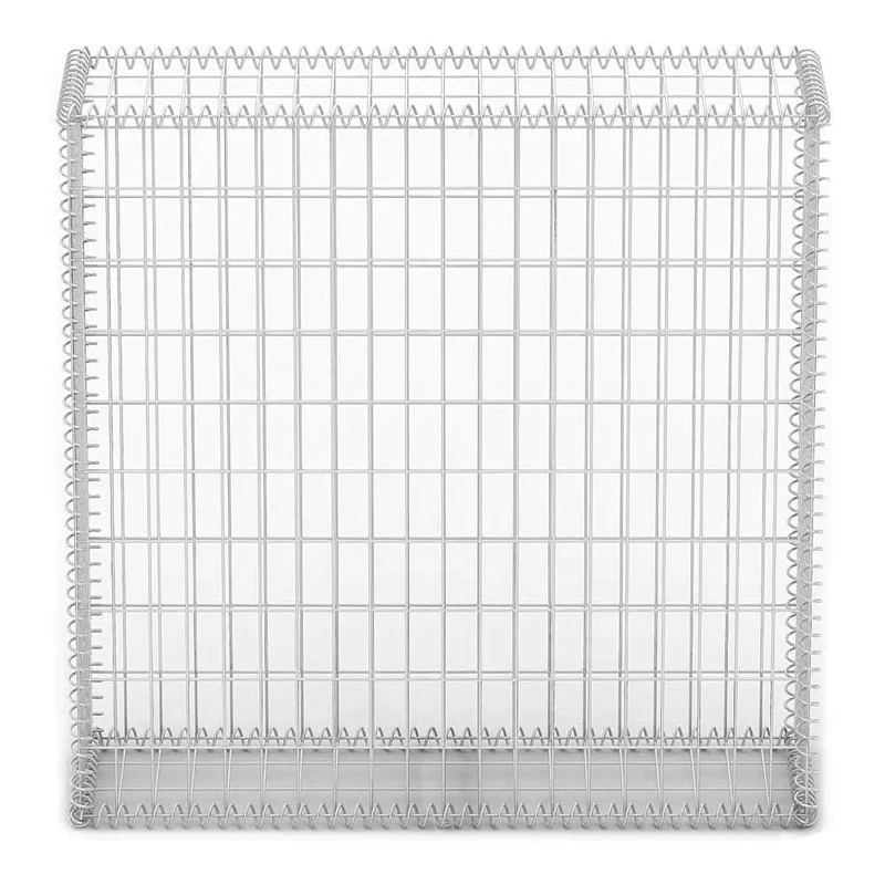 Gabbione in Rete Acciaio Galvanizzato 100x100x30cm Recinzione Orto da Giardino