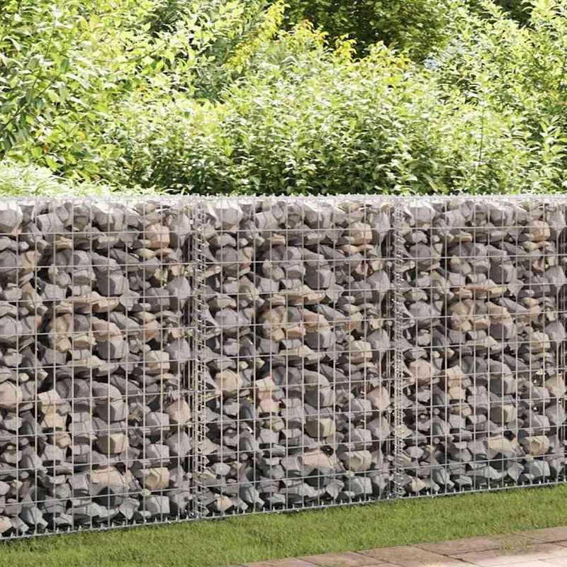 Gabbione in Rete Acciaio Galvanizzato 100x100x30cm Recinzione Orto da Giardino