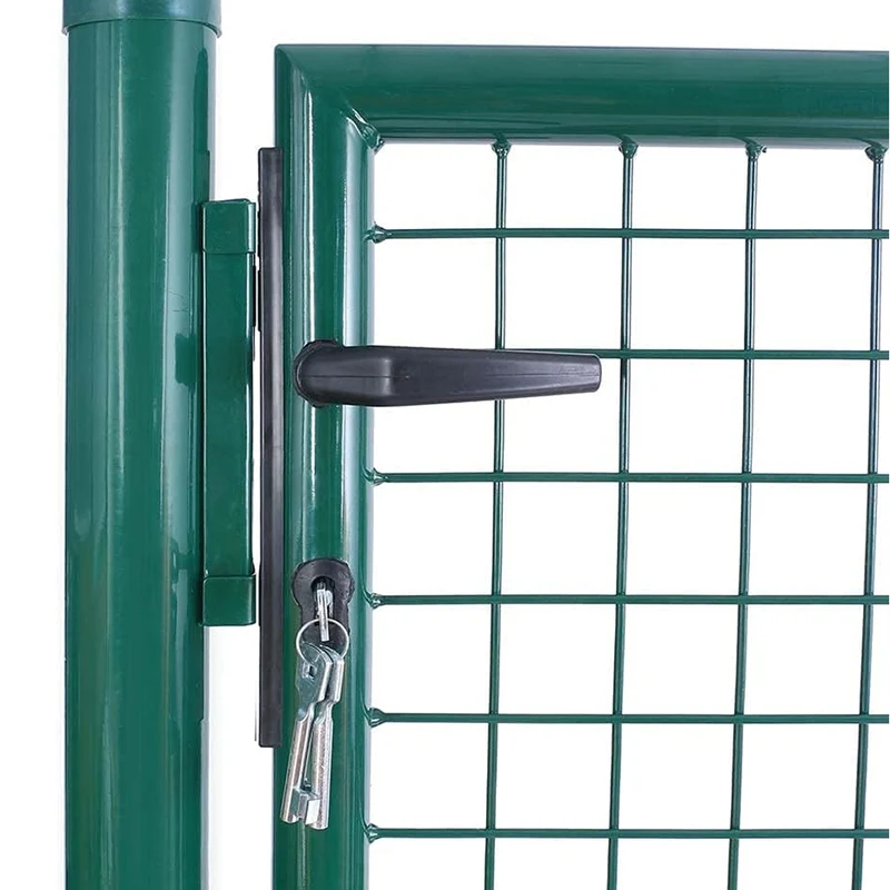 Cancello Pedonale Cancelletto Recinzione Giardino Acciaio 106x200 con Chiave