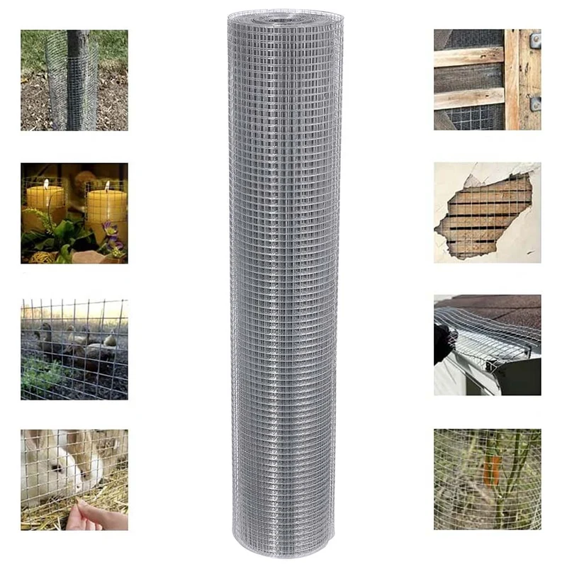 Rete Metallica Elettrosaldata 1 x 15 mt Maglia 12x12mm Zincata per Recinsione