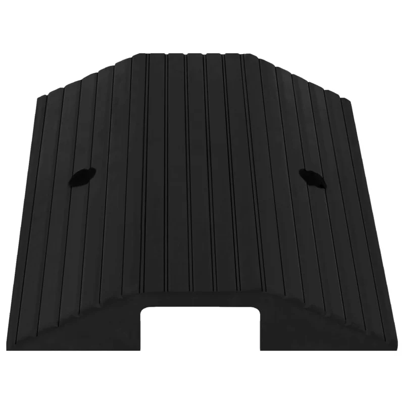 Rampe per Soglia a Ponte Nere in Gomma Superficie Antiscivolo 3pz 49x40x8 cm