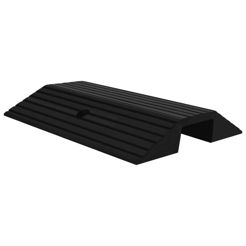 Rampe per Soglia a Ponte Nere in Gomma Superficie Antiscivolo 3pz 49x40x8 cm
