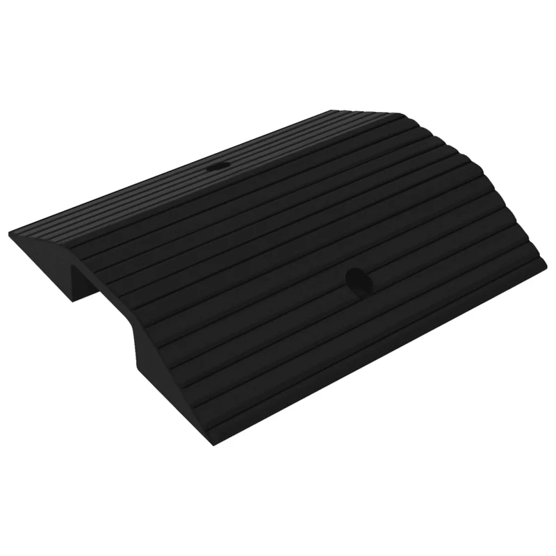 Rampa per Soglia a Ponte Nera in Gomma Superficie Antiscivolo 49x40x8 cm