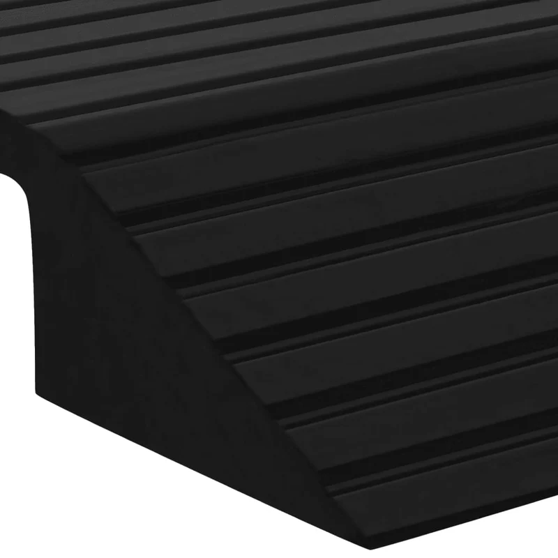 Rampa per Soglia a Ponte Nera in Gomma Superficie Antiscivolo 49x40x8 cm