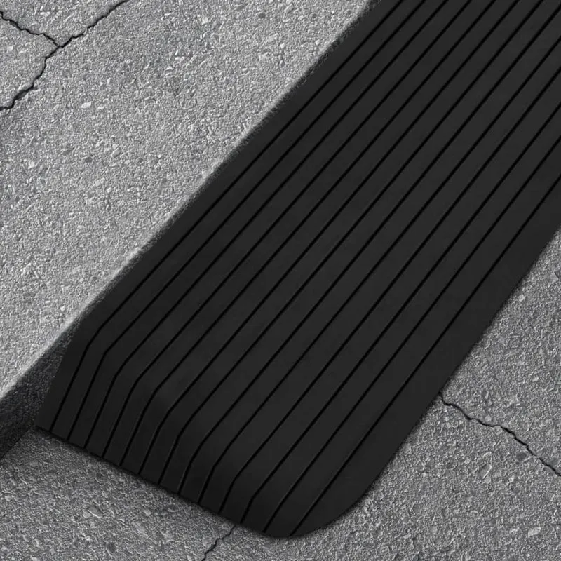 Rampe per Soglia Nero in Gomma in Gomma Robusta Antiscivolo 2 pz 110x41x5 cm