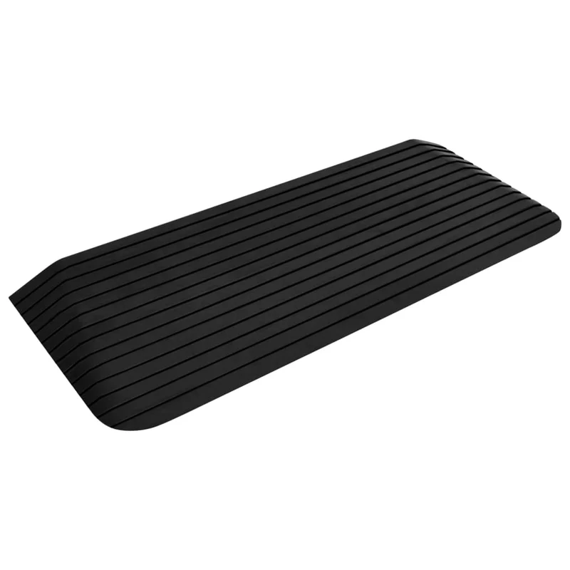 Rampe per Soglia Nero in Gomma in Gomma Robusta Antiscivolo 2 pz 110x41x5 cm