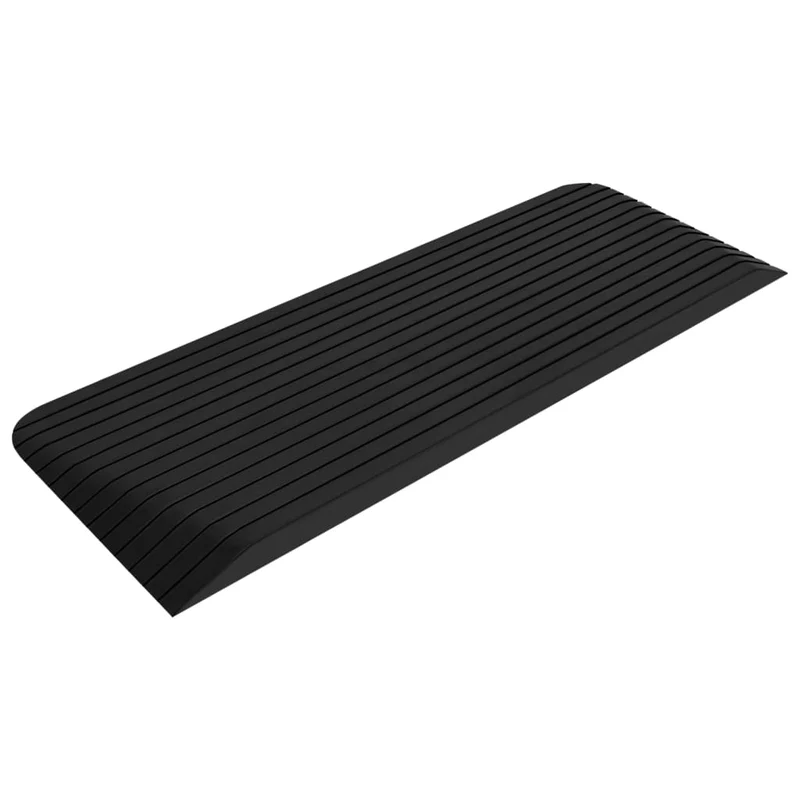 Rampe per Soglia Nero in Gomma in Gomma Robusta Antiscivolo 2 pz 110x41x5 cm
