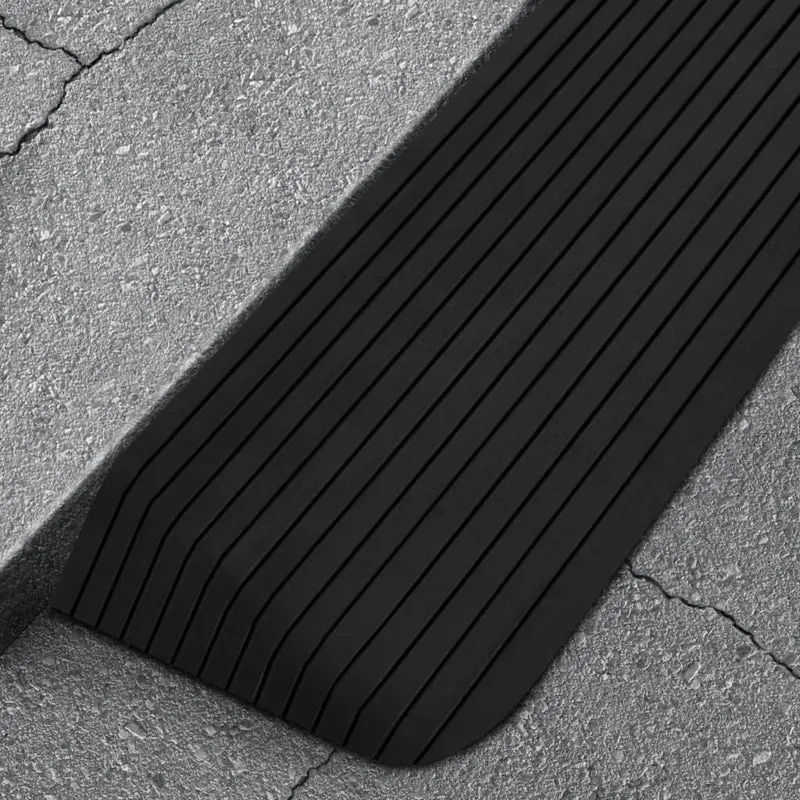 Rampa per Soglia Nero in Gomma Antiscivolo Facile da Sostituire 110x41x5 cm