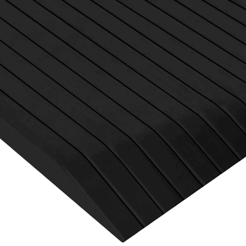 Rampa per Soglia Nero in Gomma Antiscivolo Facile da Sostituire 110x41x5 cm