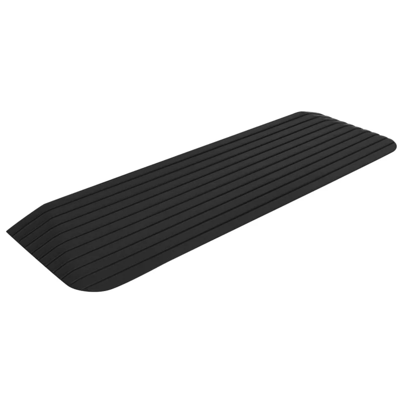 Rampa per Soglia in Gomma Nero Superficie Antiscivolo 110x32x3,8 cm