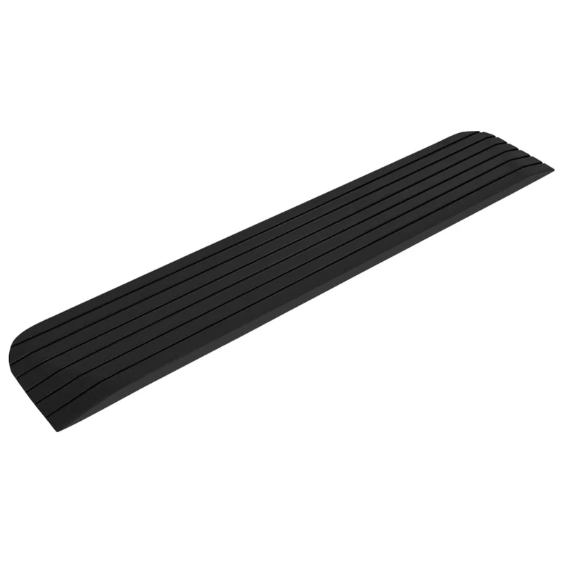 Rampa per Soglia in Gomma Nero Superfice Antiscivolo 110x21x2,5 cm